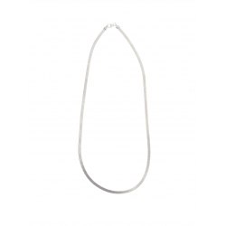 14Kt White Gold Satin Fancy Flat Omega Necklace (8.00gr) 14Kt White Gold Satin Fancy Flat Omega Necklace (8.00gr)